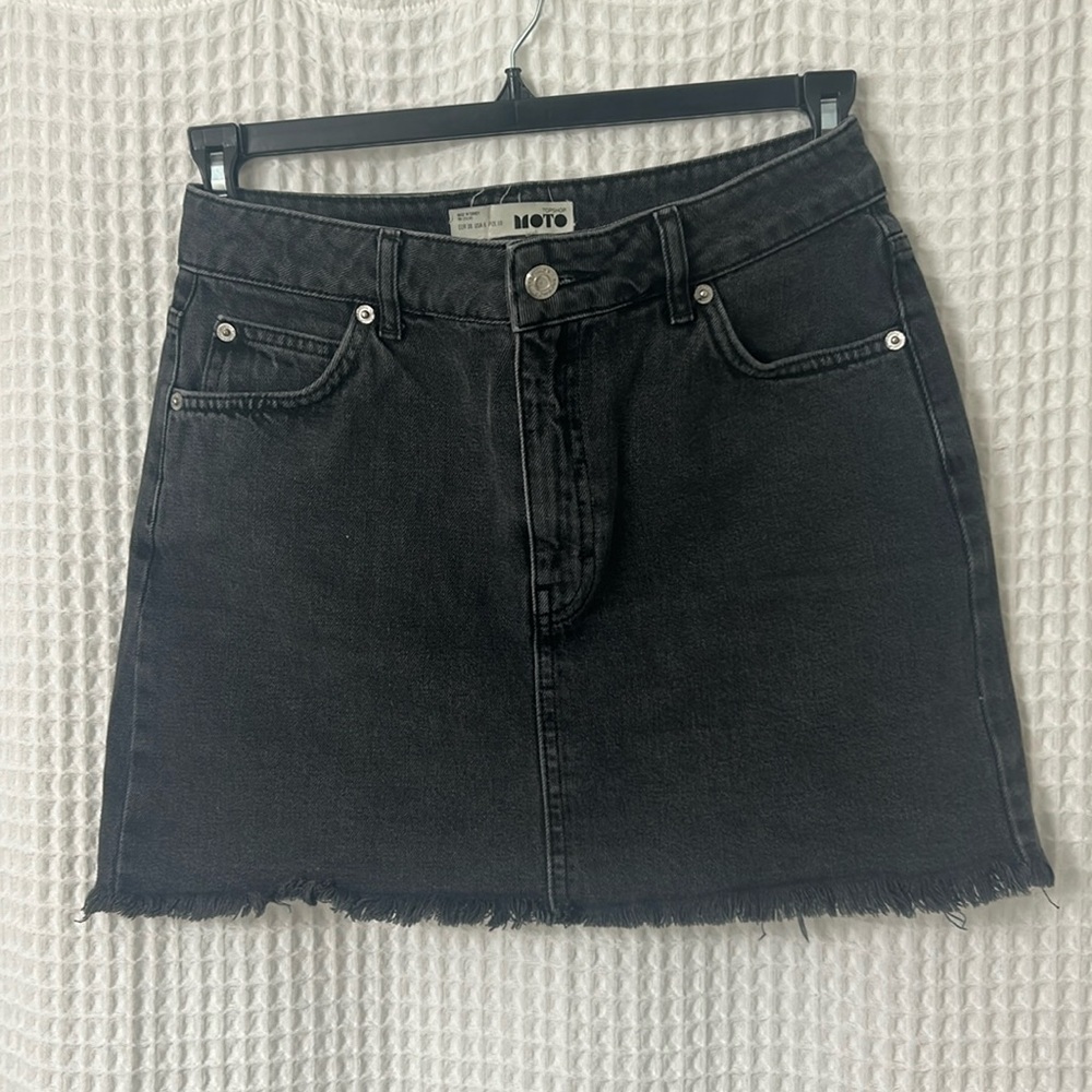 Topshop Moto Black Denim Skirt Size 6